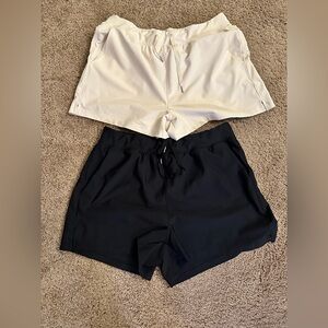 Old Navy Women’s Active Powersoft Black and Cream Athletic Shorts